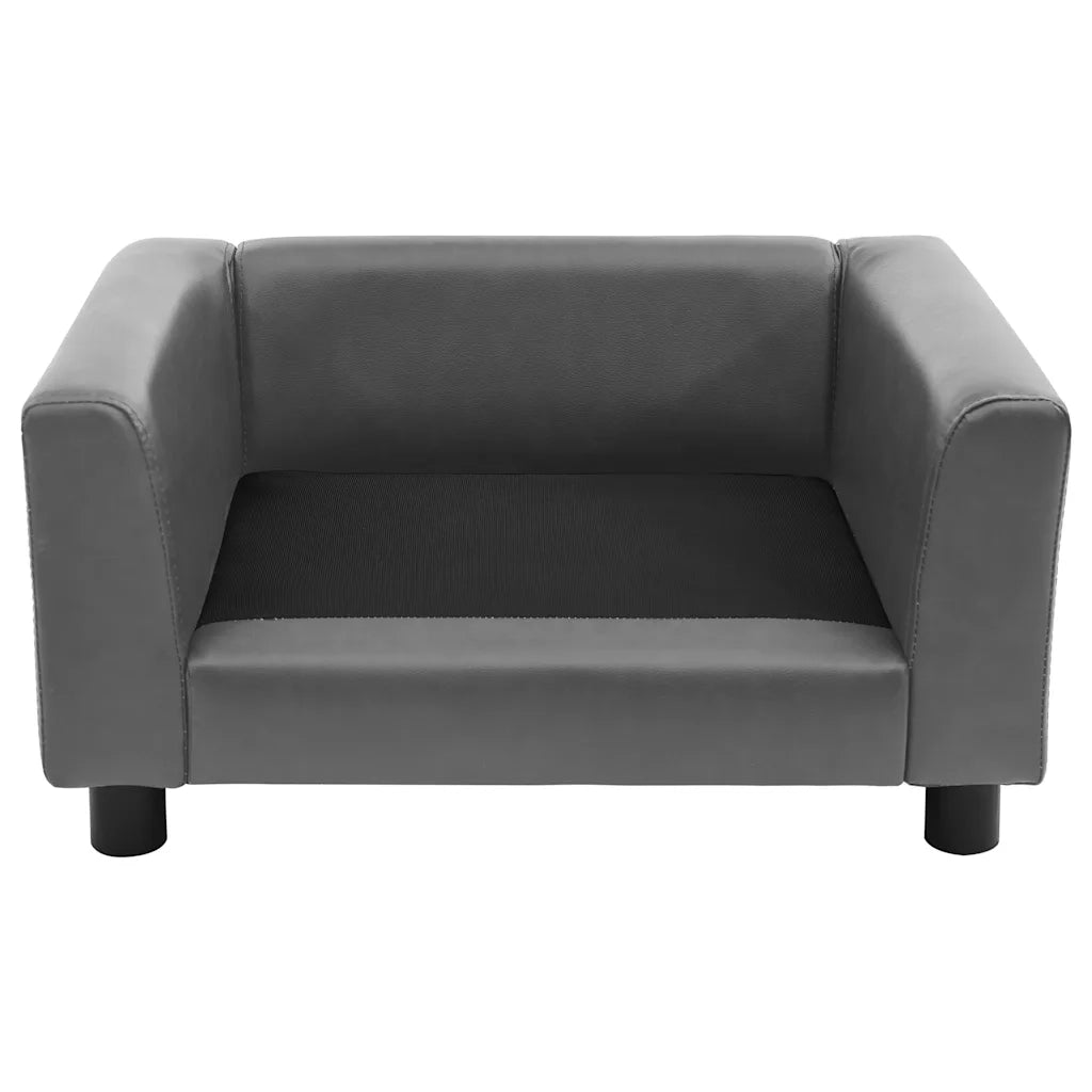 Divano per Cani Grigio 60x43x30 cm in Peluche e Similpelle 170959