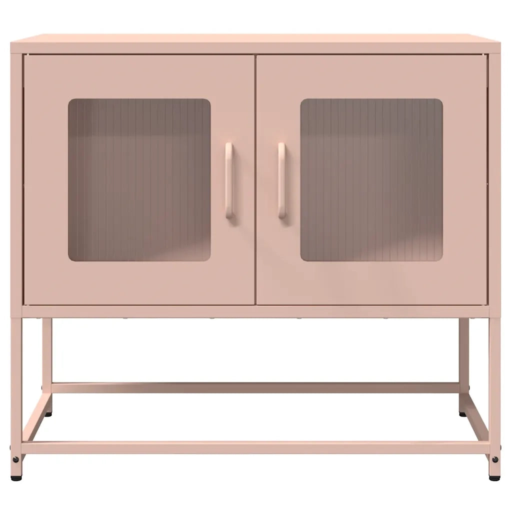 Mobile TV-Credenza per TV-Console TV Rosa 68x39x60,5 cm in Acciaio Laminato a Freddo
