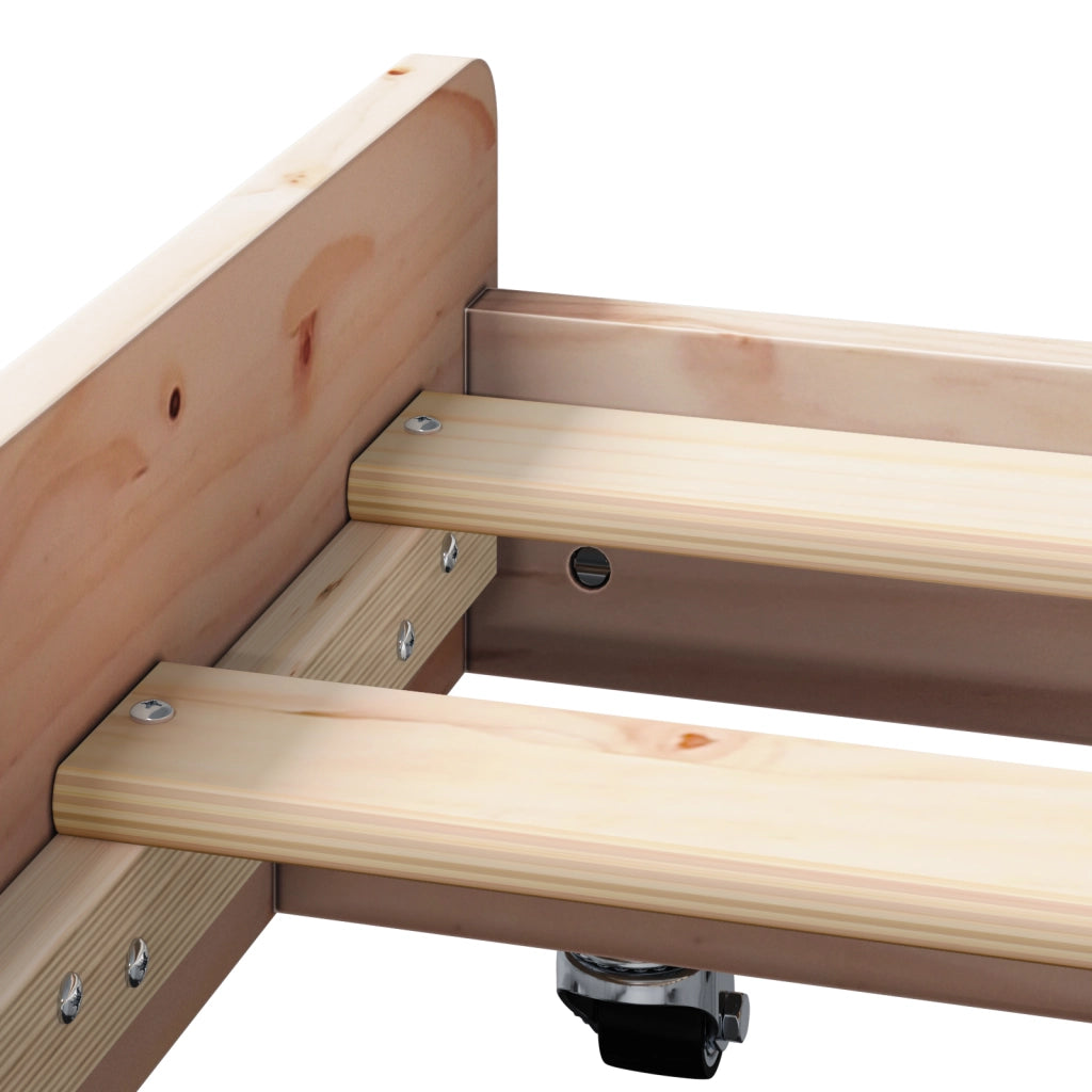 Letto Naturale Legno massello di pino 80 x 200 cm Durevole