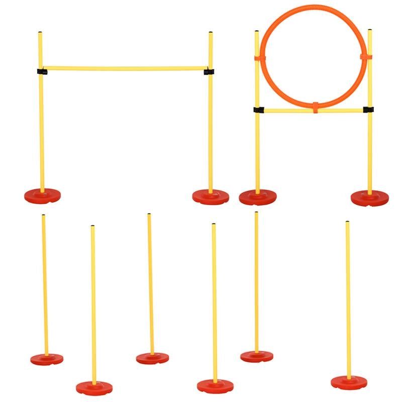 SET AGILITY DOG CON PALETTI ED ANELLO REGOLABILE PER ADDESTRAMENTO CANI