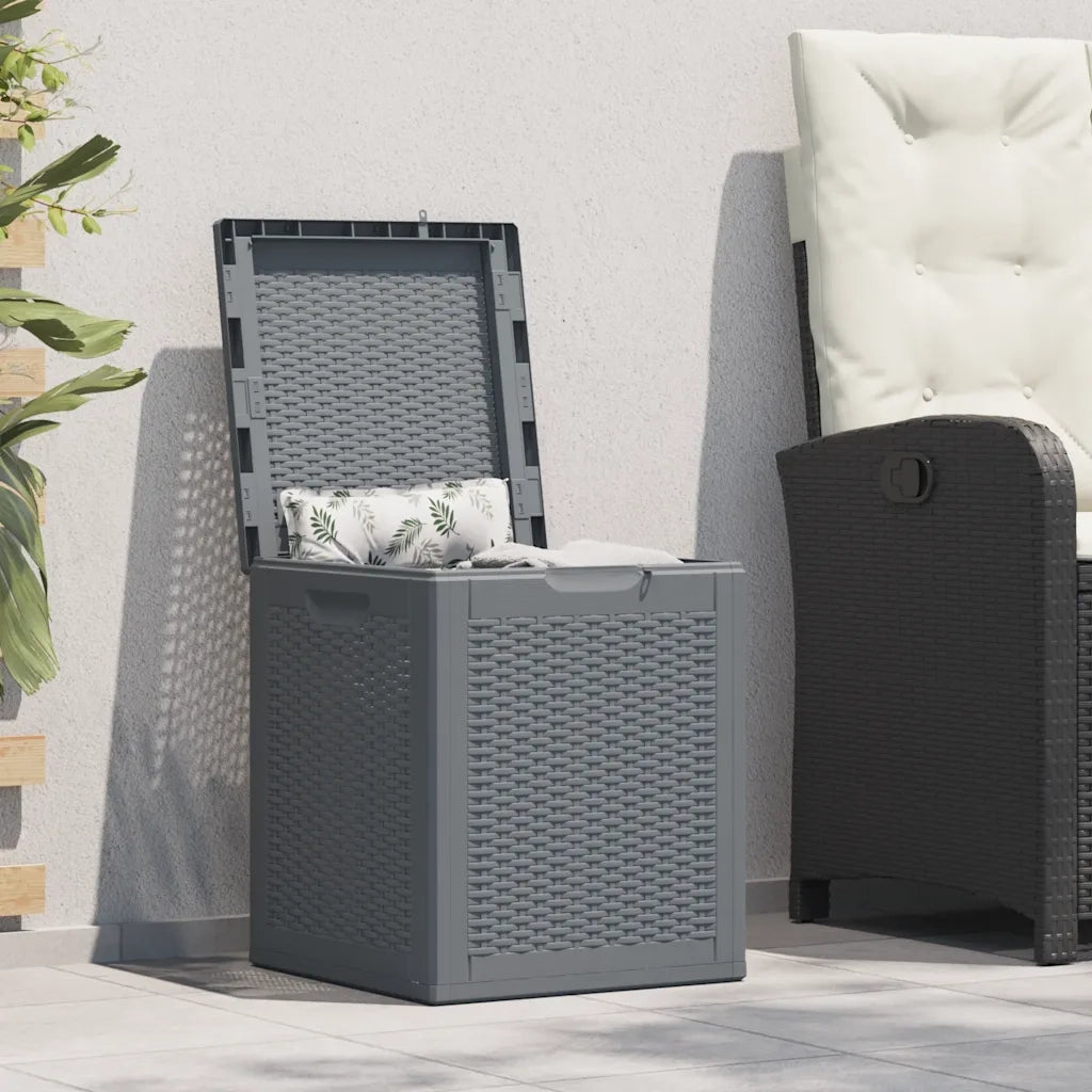 Contenitore da Giardino Grigio in Rattan PP 90 L CFW1502084