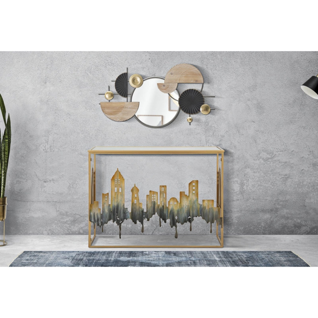 Tavolo Consolle Natura 1, Multicolore, Metallo, 110x38,5x81 cm