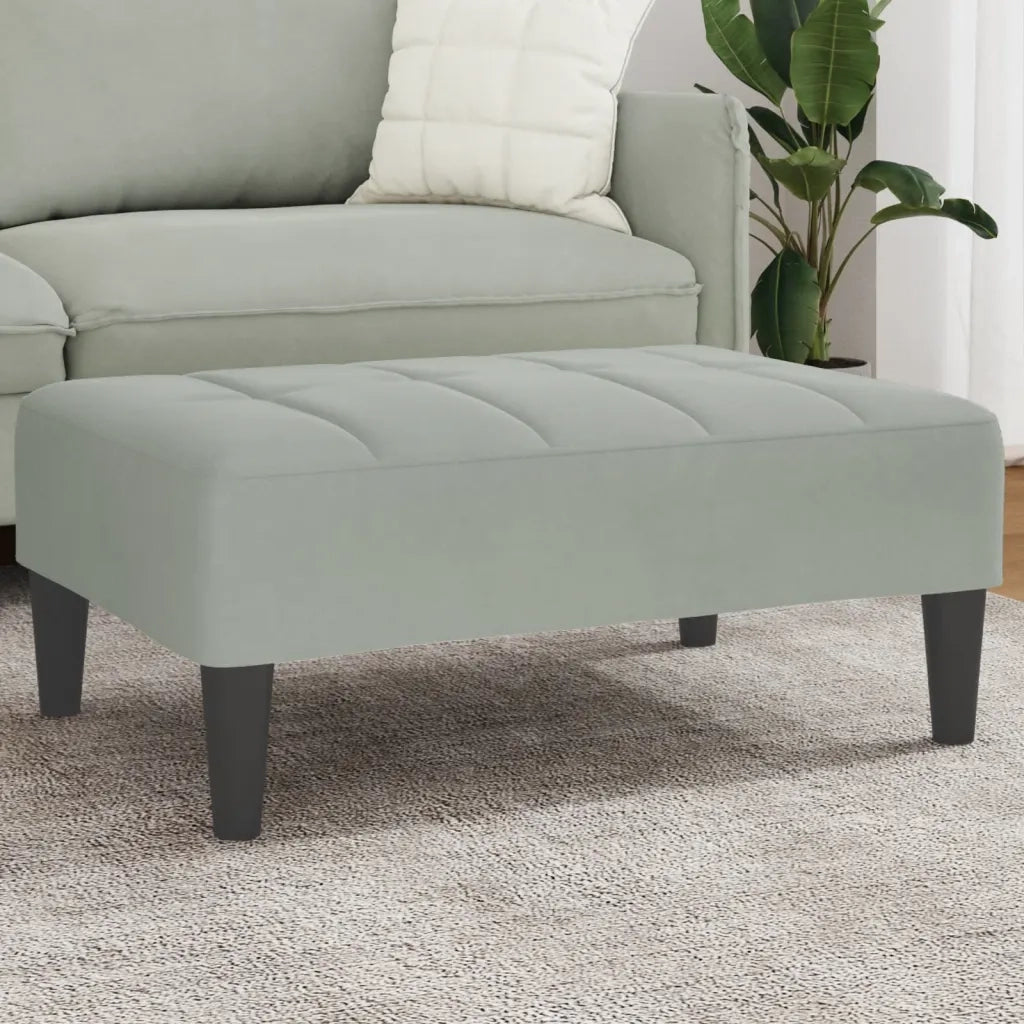 Poggiapiedi Grigio Chiaro 77x55x31 cm in Velluto