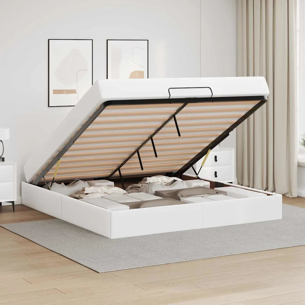 vidaXL Struttura letto con materasso Bianco Puro 160 x 200 cm