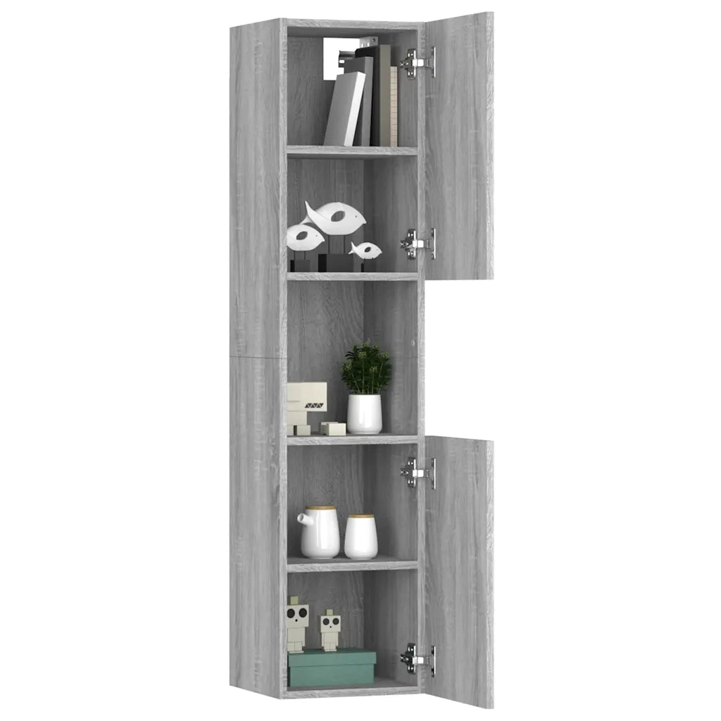 Armadietto Bagno Grigio Sonoma 30x30x130cm in Legno Multistrato 815640