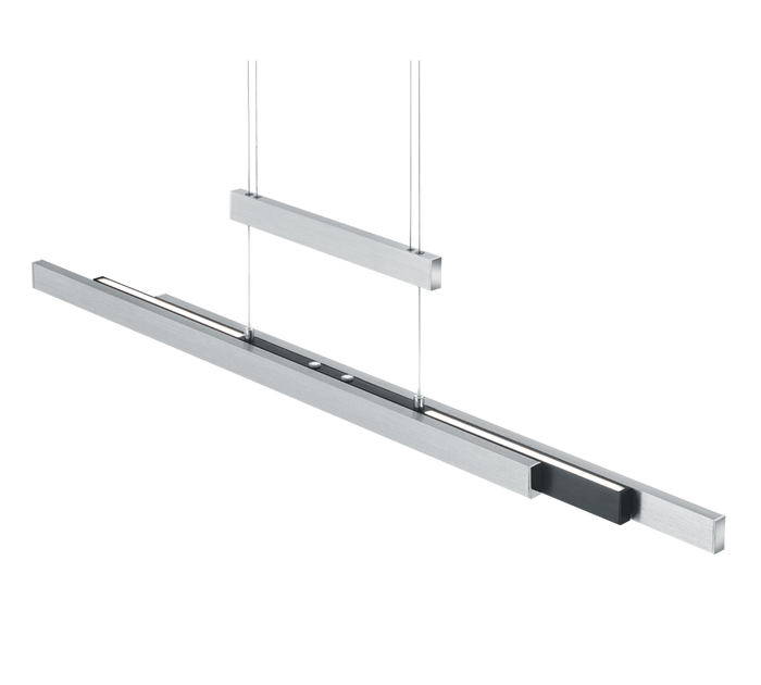 Lampada a sospensione LED, metallo, alluminio, 150,5x150x6 cm, Trajan