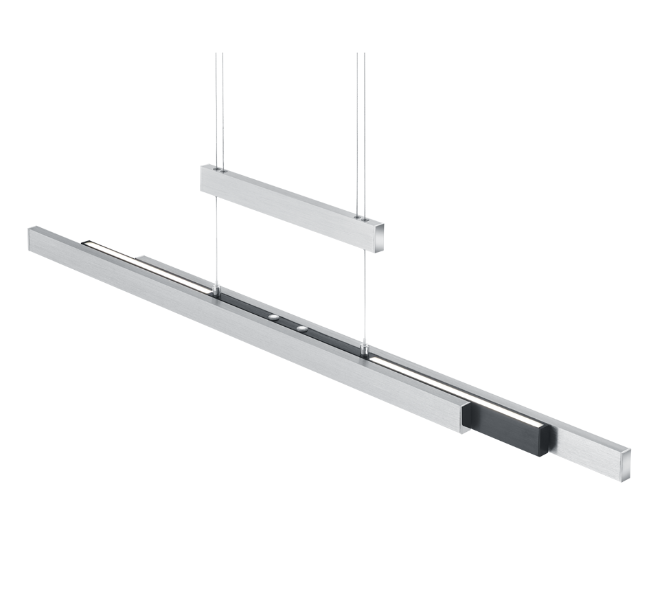 Lampada a sospensione LED, metallo, alluminio, 150,5x150x6 cm, Trajan