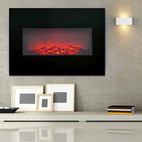 Camino Elettrico A Parete Memphis  1800W Riscaldamento A Muro Con Luce LED