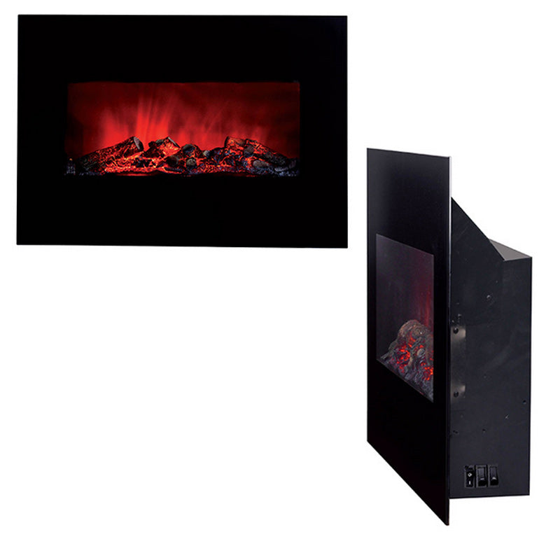 Camino Elettrico A Parete Memphis  1800W Riscaldamento A Muro Con Luce LED