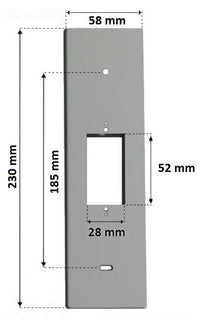 PLACCA 185MM IN ALLUMINIO LUCIDO CON PULSANTE COPRI AVVOLGITORE MOTORE TAPPARELLA