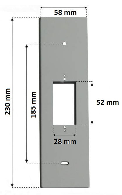 PLACCA 185MM IN ALLUMINIO LUCIDO CON PULSANTE COPRI AVVOLGITORE MOTORE TAPPARELLA