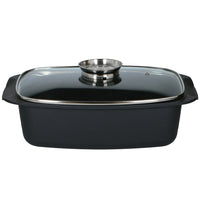 Rostiera Padella in Alluminio Casseruola con Coperchio e Sistema Aromatizzante