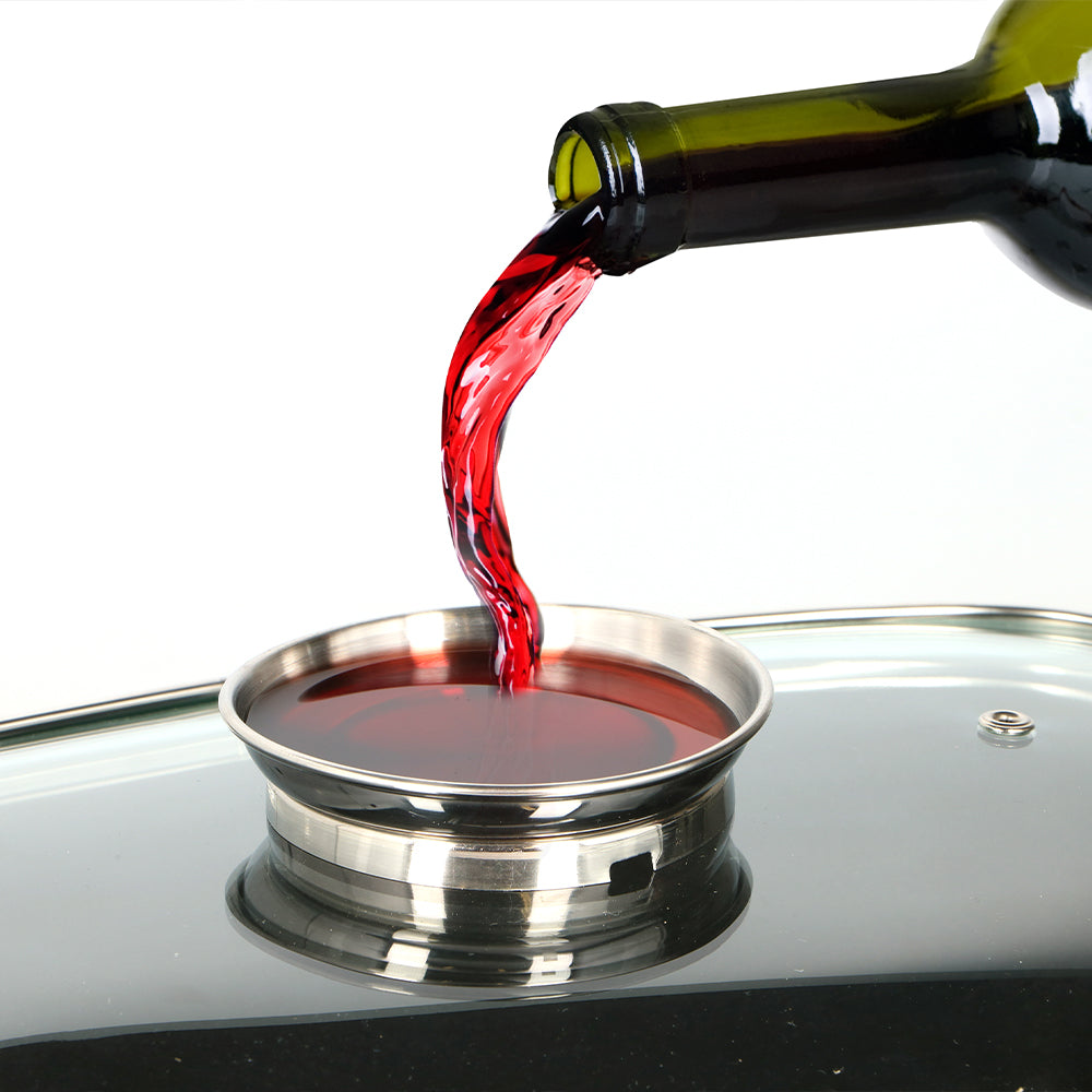 Rostiera Padella in Alluminio Casseruola con Coperchio e Sistema Aromatizzante