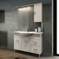 Mobile bagno bianco lucido venice cm 105 con lavabo e specchio