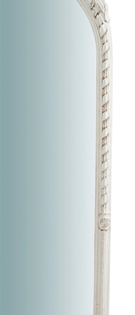 Biscottini Specchiera da parete verticale/orizzontale in legno finitura bianco anticato L34xPR5xH87 cm Made in Italy