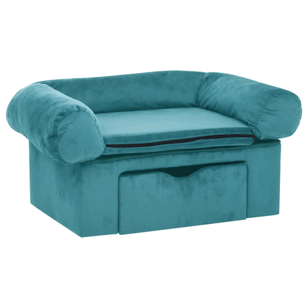 vidaXL Divano per cani Turchese 75 x 50 x 38cm Peluche