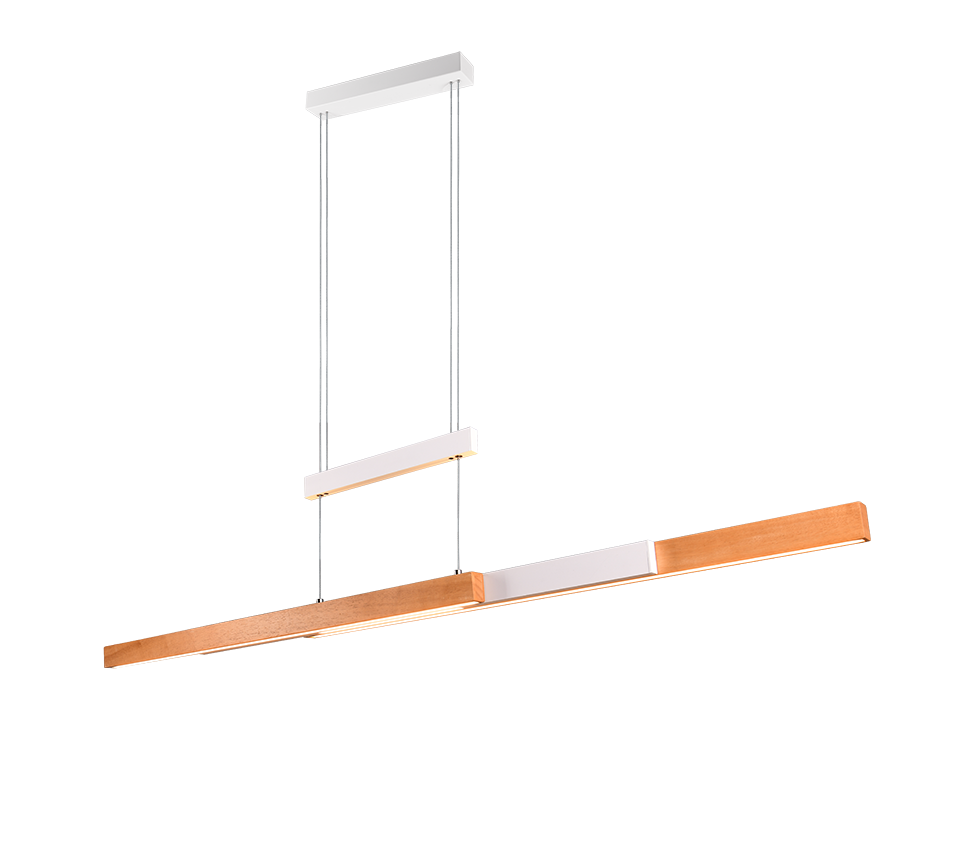 Lampada a sospensione LED, metallo, bianco opaco, 152x150x8,5 cm, Trajan