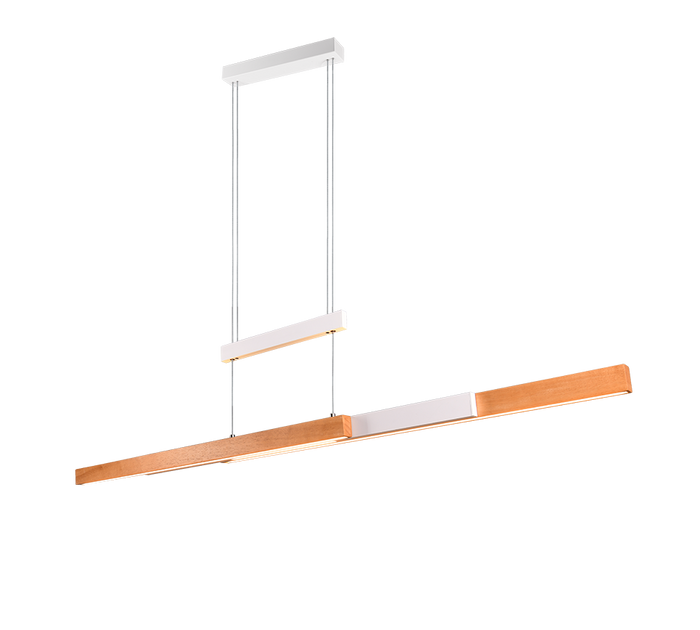 Lampada a sospensione LED, metallo, bianco opaco, 152x150x8,5 cm, Trajan