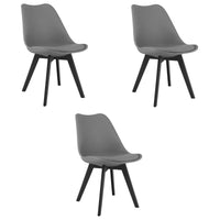 Sedia VALORA RIXK - Ergonomica Grafite con Gambe Nere x 3