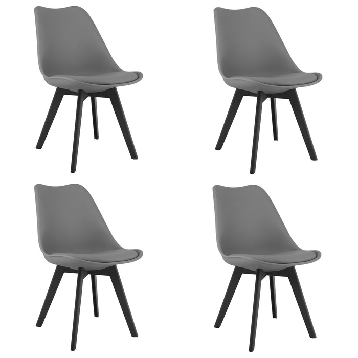 Sedia VALORA RIXK - Grafite con gambe nere x4