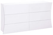 Comò 6 Cassetti 155,1x40x81,5 cm Arco Bianco Lucido