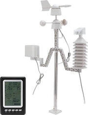 Stazione Meteorologica - "Ultimo Rapporto Meteorologico: Stazione Meteorologica Senza Fili con Schermo LCD con Illuminazione Posteriore e Senso di Vento per Misurazioni Precise di Precipitazioni, Direzione del Vento e Pressione.