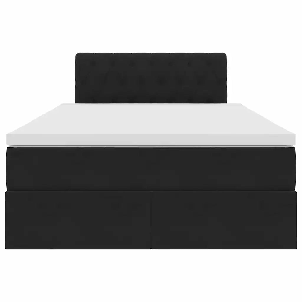 Letto con Contenitore con materasso Nero 120 x 190 cm Velluto 3370805
