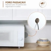 Mobile Dispensa Cucina in Legno con Armadietti e Cassetto Stile Country, 101x39x180cm, Bianco