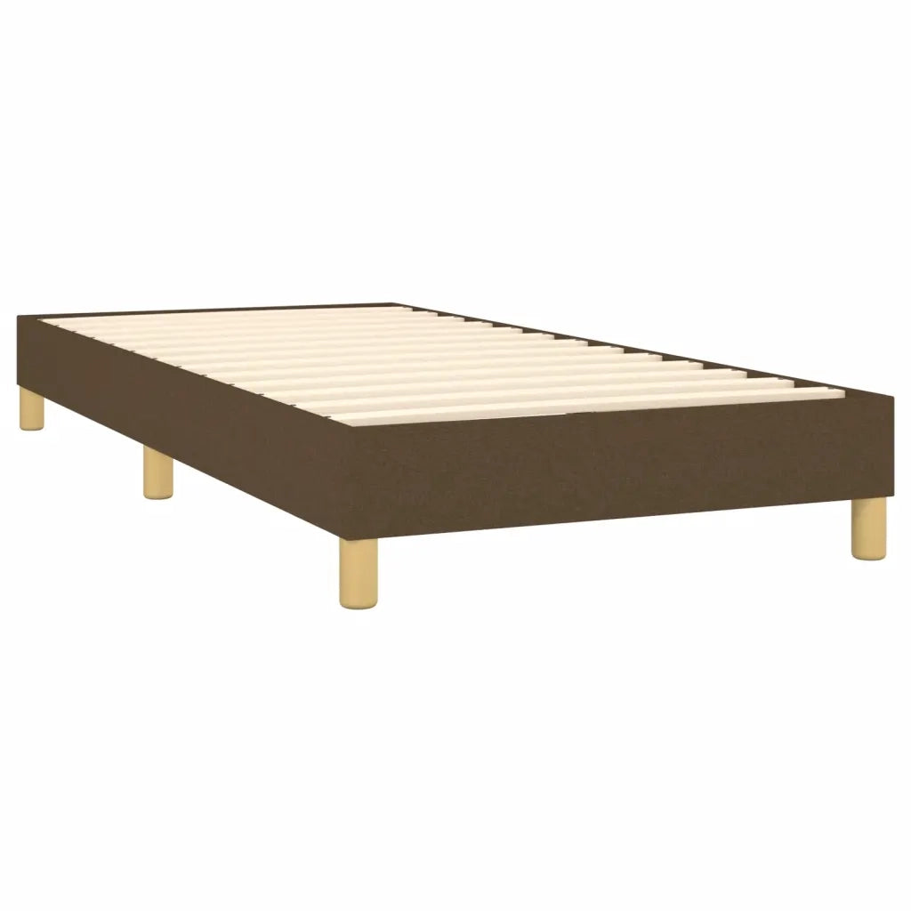 Letto a Molle Materasso e LED Marrone Scuro 90x190cm in Tessuto cod mxl 62563