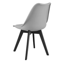 Sedia VALORA RIXK - Grigio con gambe nere per soggiorno, studio, sala da pranzo x1