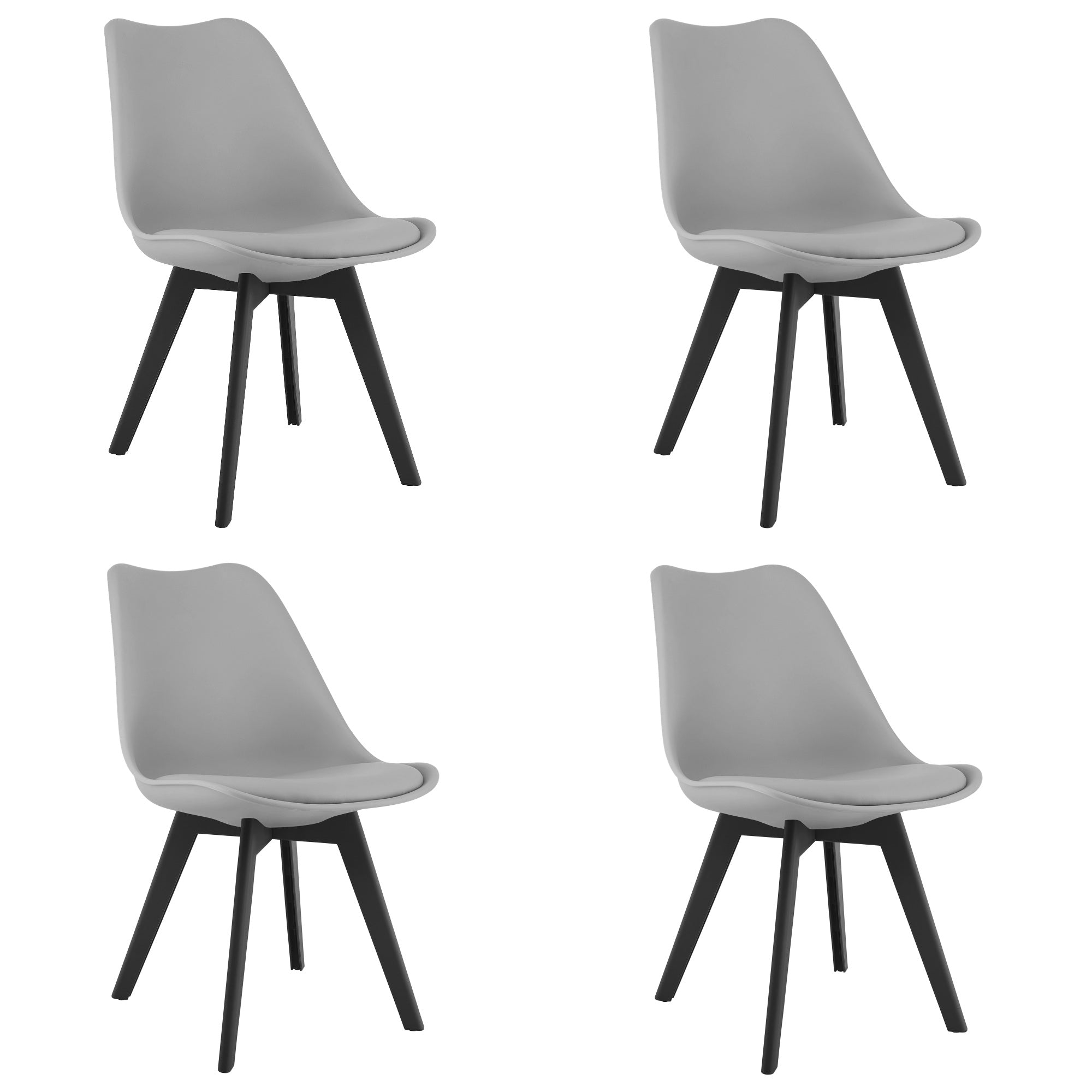 Sedia VALORA RIXK - Grigio con gambe nere x 4