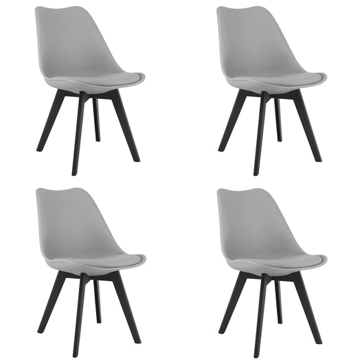 Sedia VALORA RIXK - Grigio con gambe nere x 4