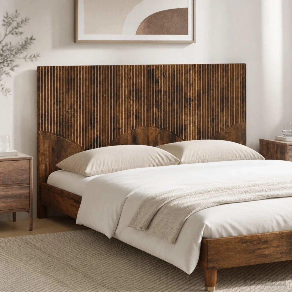 Testiera da Muro HOORN Rovere Fumo Legno ingegnerizzato 897410
