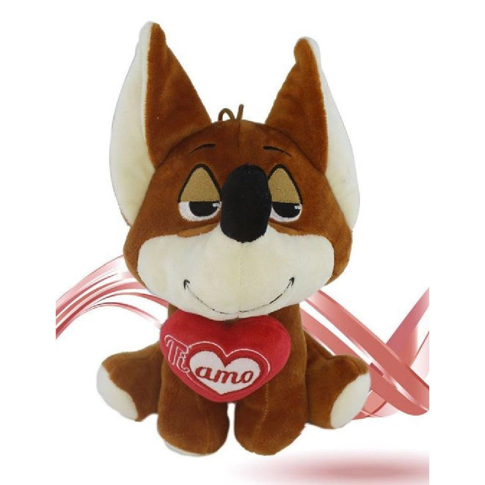Trade Shop - Volpe Peluche 22 Cm Con Cuore Ti Amo Idea Regalo San Valentino Col. Ass. 92447 -