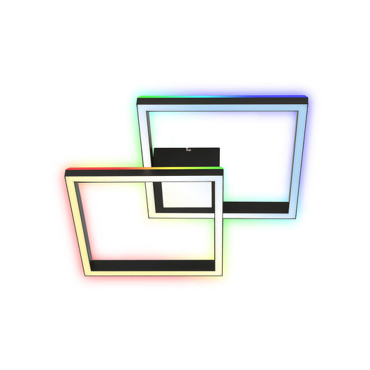 Applique Moderna Frame Back Metallo Nero Led Integrato 42W Da 3000 A 6500K