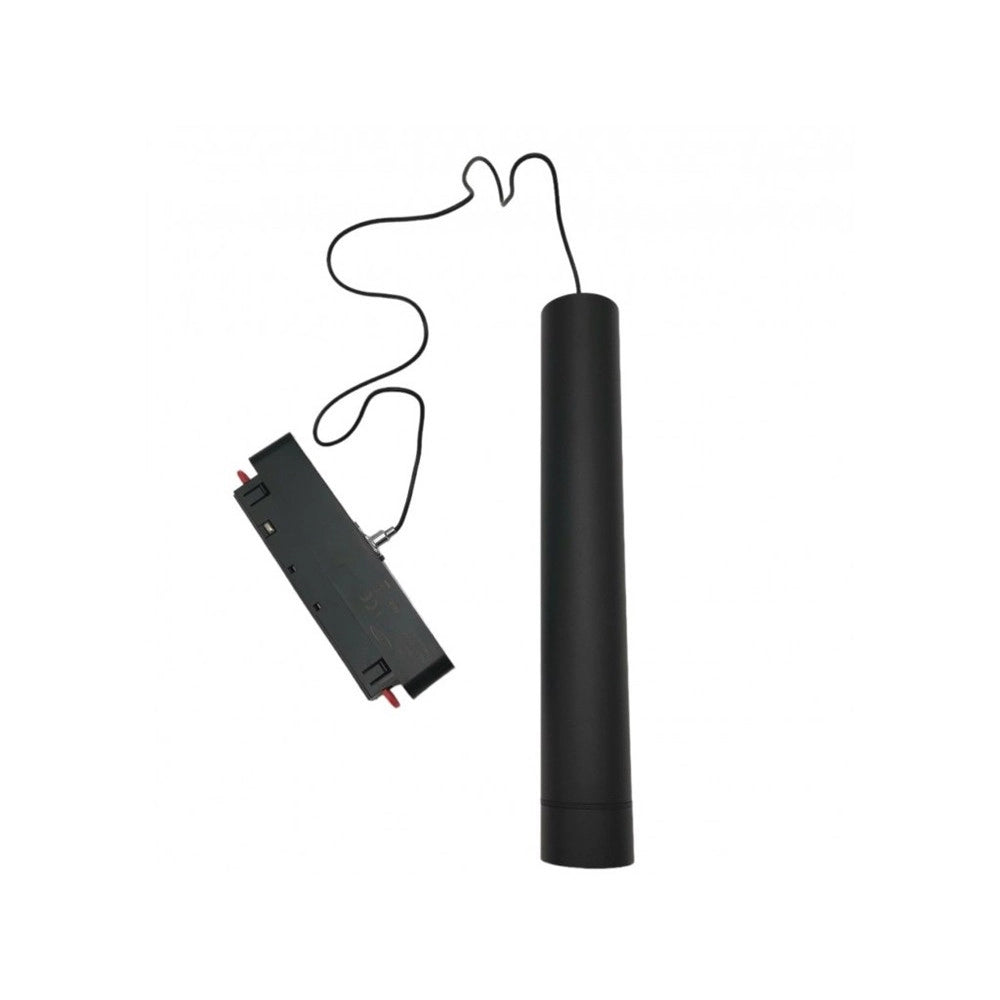 Trade Shop - Faretto Led A Cilindro 8w Nero Per Binario Magnetico 48v Luce 3000k 4000k Cob-40 -