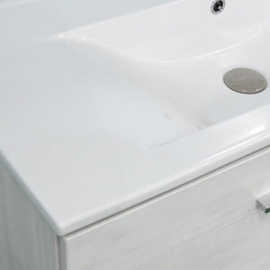 Mobile bagno sospeso serie betty con lavabo e specchio 90 cm larice bianco