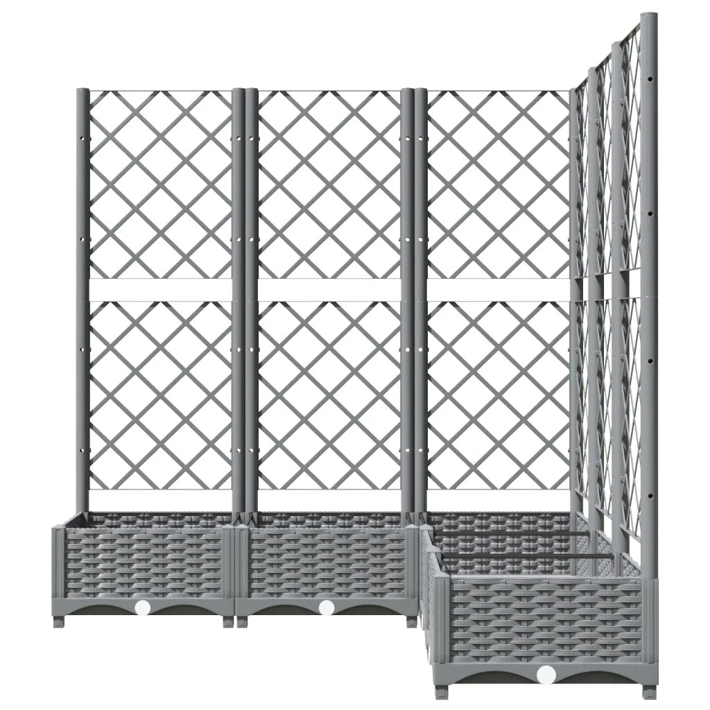 Fioriera Giardino e Graticcio Grigio Chiaro 120x120x121,5cm PP 153277