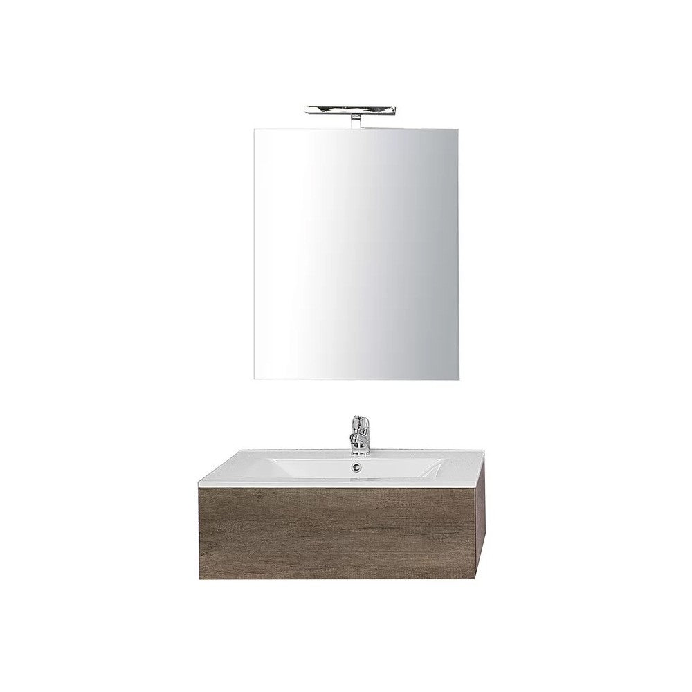 Composizione bagno sospesa da 70 cm serie unika olmo naturale