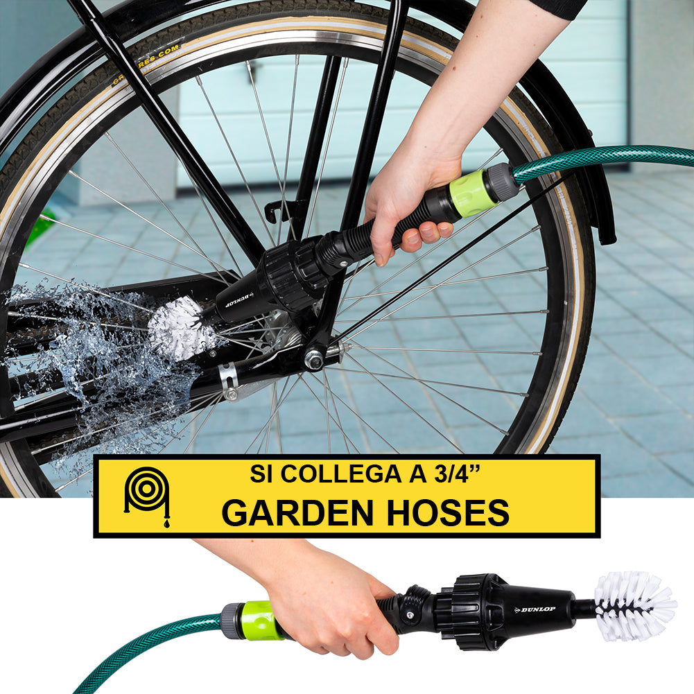 Spazzola Ruotante per Pulizia Cerchioni con Attacco per Tubo da 3/4" 2 Spazzole