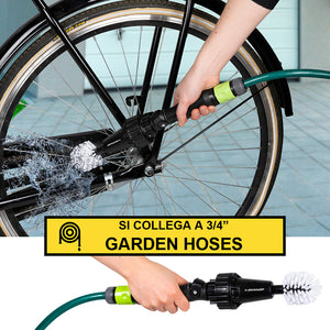 Spazzola Ruotante per Pulizia Cerchioni con Attacco per Tubo da 3/4" 2 Spazzole