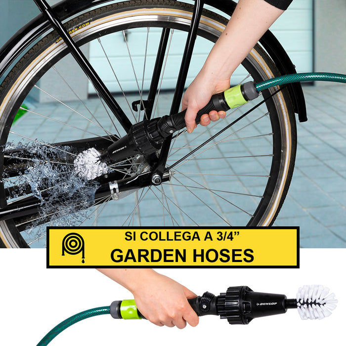 Spazzola Ruotante per Pulizia Cerchioni con Attacco per Tubo da 3/4" 2 Spazzole