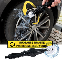 Spazzola Ruotante per Pulizia Cerchioni con Attacco per Tubo da 3/4" 2 Spazzole