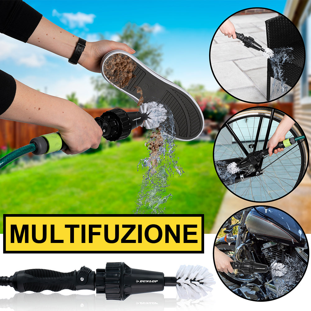 Spazzola Ruotante per Pulizia Cerchioni con Attacco per Tubo da 3/4" 2 Spazzole