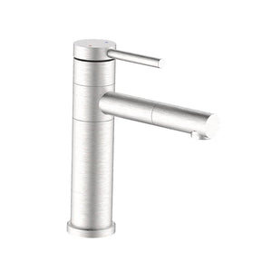Miscelatore lavabo in acciaio spazzolato con bocca orientabile 360° - Serie Spring