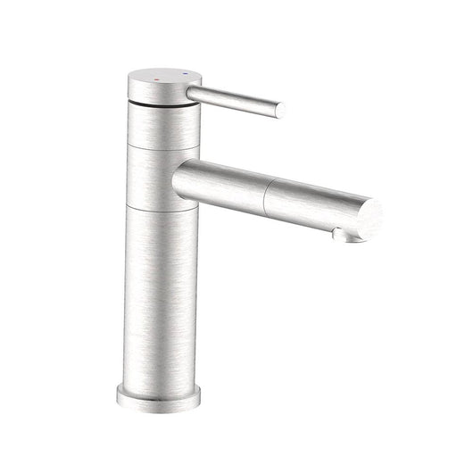 Miscelatore lavabo in acciaio spazzolato con bocca orientabile 360° - Serie Spring
