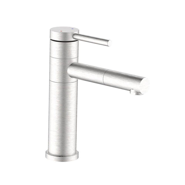 Miscelatore lavabo in acciaio spazzolato con bocca orientabile 360° - Serie Spring