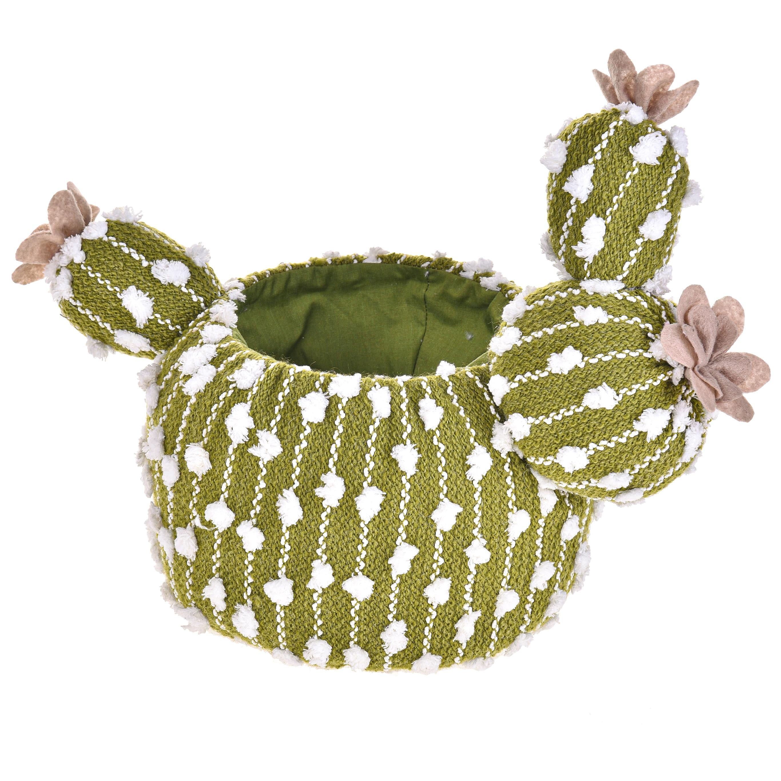 Set 2 Contenitori Decorativo a Forma di Cactus Larghezza 36 cm