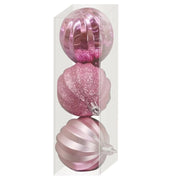 MAURY'S BOX 3 SFERE PER ALBERO DI NATALE DI COLORE ROSA CON DIAMETRO 10 CM