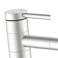 Miscelatore lavabo in acciaio spazzolato con bocca orientabile 360° - Serie Spring